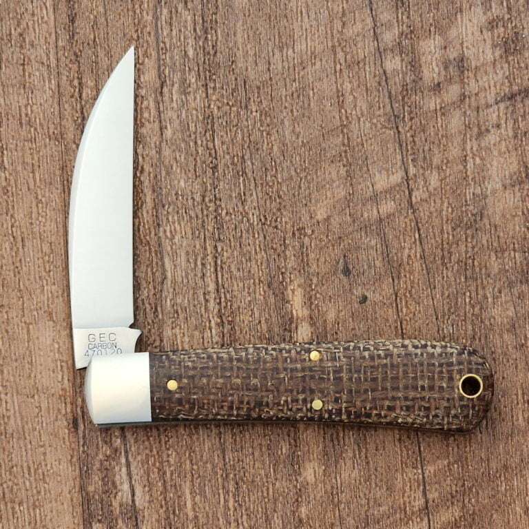 Great Eastern Cutlery #470120 Brown Burlap Micarta knives for sale