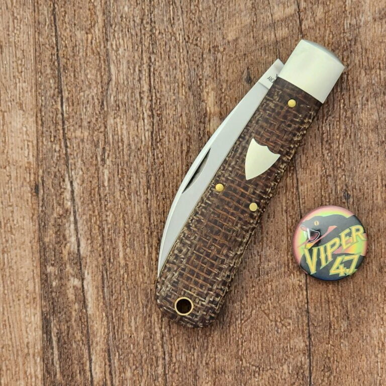 Great Eastern Cutlery #470120 Brown Burlap Micarta knives for sale