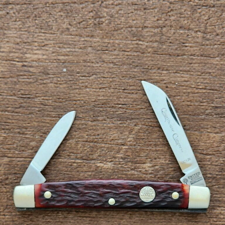 Boker/United Courthouse Congress UC126 Solingen Germany in Red Jigged Bone knives for sale