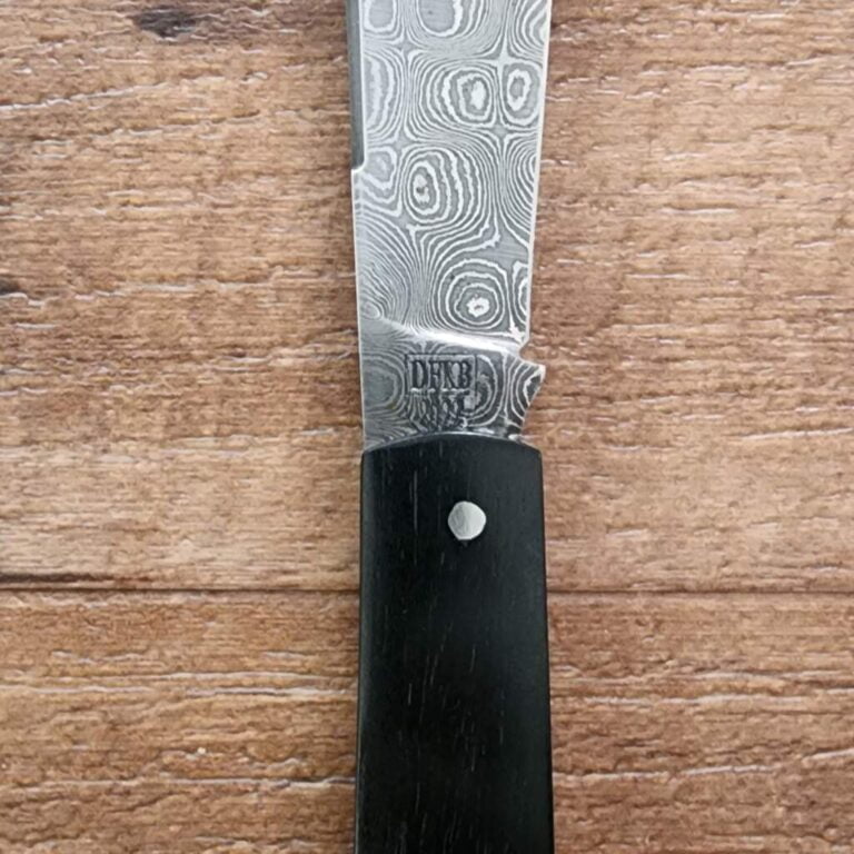 Titusville Big Easy Cotton Sampler Ebony Shadow Pattern in Damascus. knives for sale