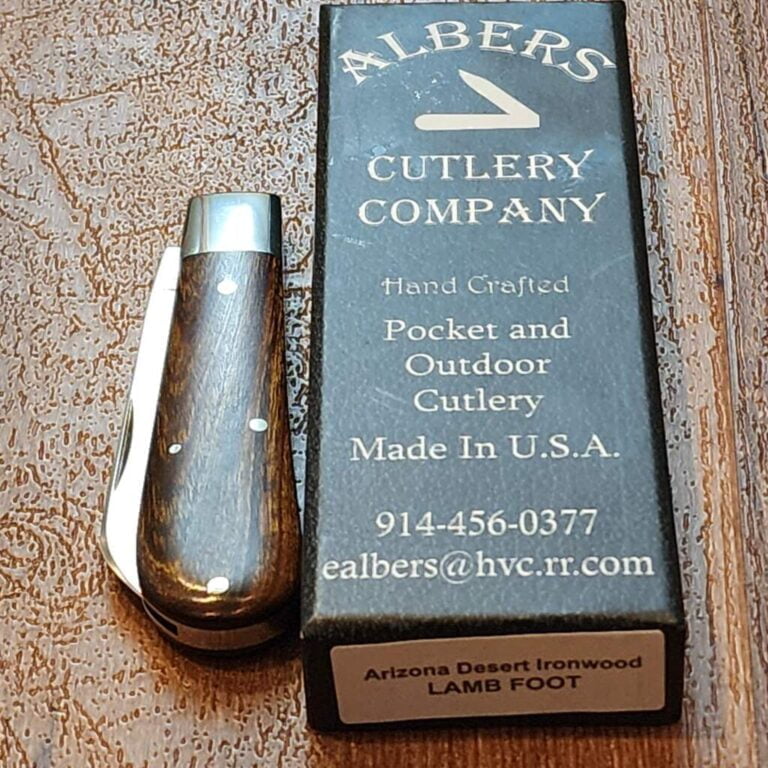 Albers Cutlery Company Arizona Desert Ironwood Lamb Foot knives for sale