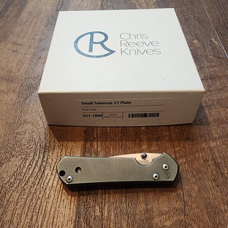 Chris Reeve Knives Small Sebenza 21 Plain Drop Point S35VN/ Titanium USED knives for sale