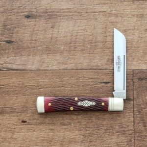 Great Eastern Cutlery #493121 Garnet Jigged Bone knives for sale