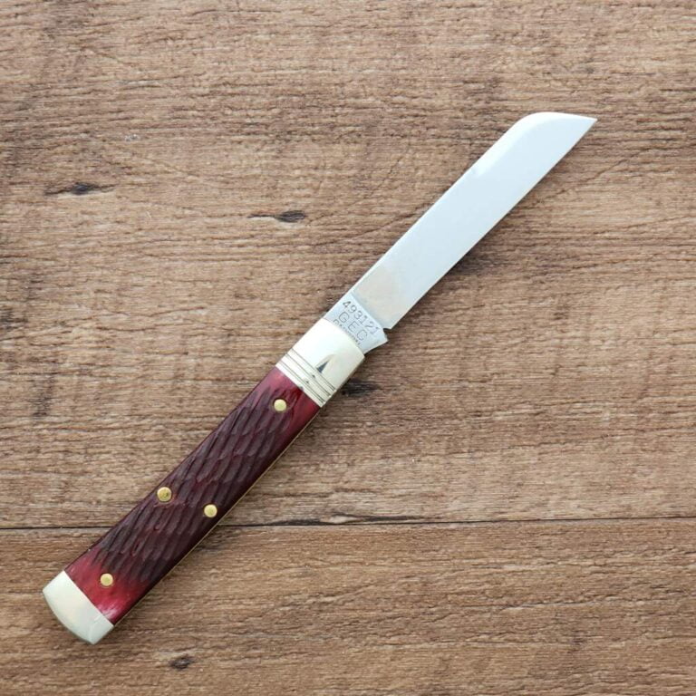 Great Eastern Cutlery #493121 Garnet Jigged Bone knives for sale