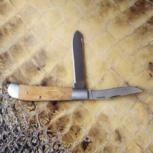 Bill Simons Custom 2 Blade Trapper w/ Custom File Work in Mammoth Tusk SN 209 knives for sale