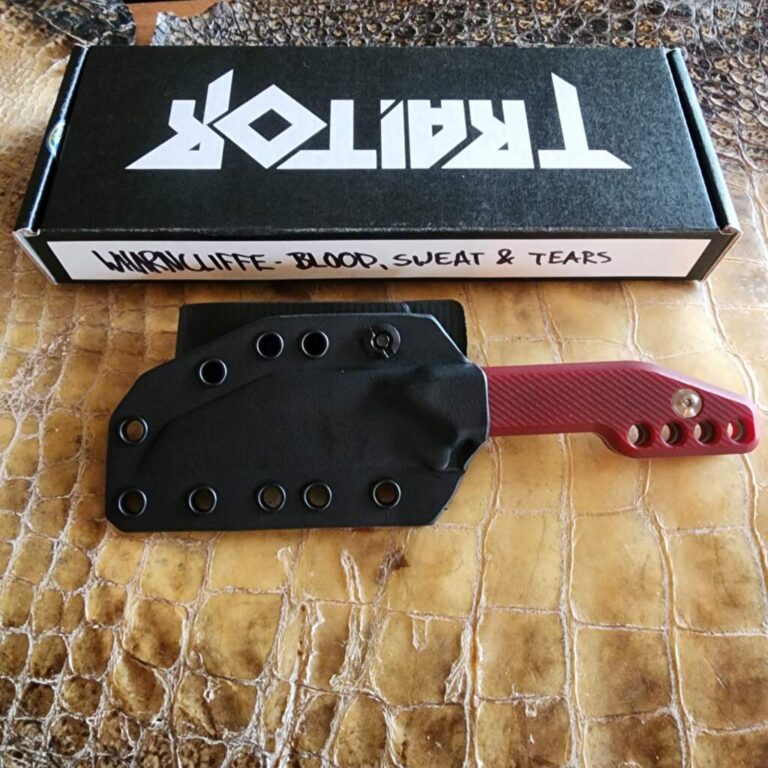 JRW Gear Traitor BST (Blood, Sweat & Tears edition - magnacut, red g10, kydex) knives for sale