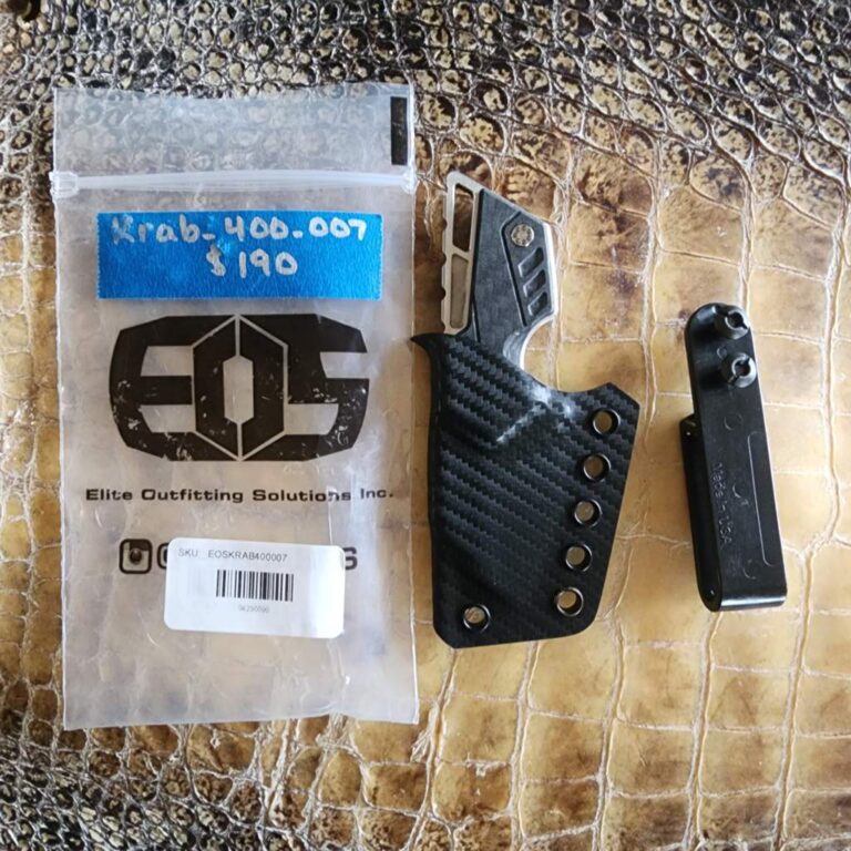 EOS Krab (carbon fiber scales, cpm154, custom armatus carry solutions kydex sheath ) knives for sale