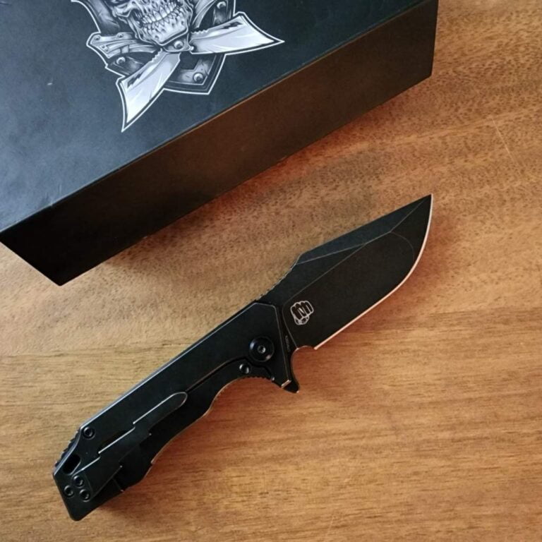 Something Obscene Company Mini J-Cape - St. Nick's Knives Exclusive - CPM-20CV Steel - Fat Carbon Lava Flow Front Scale - Titanium Handle - Flipper #16 of 50 knives for sale