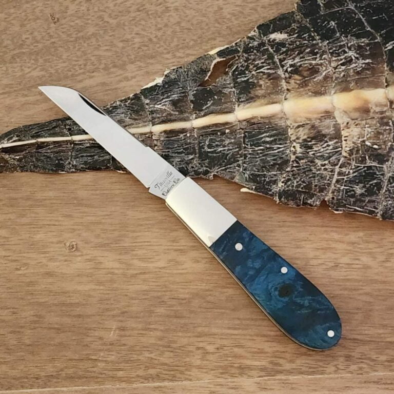 Daniels Family Knife Brands TSAK Exclusive Old Man Norman in Blue Box Elder knives for sale