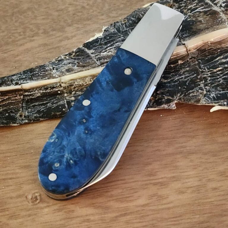 Daniels Family Knife Brands TSAK Exclusive Old Man Norman in Blue Box Elder knives for sale