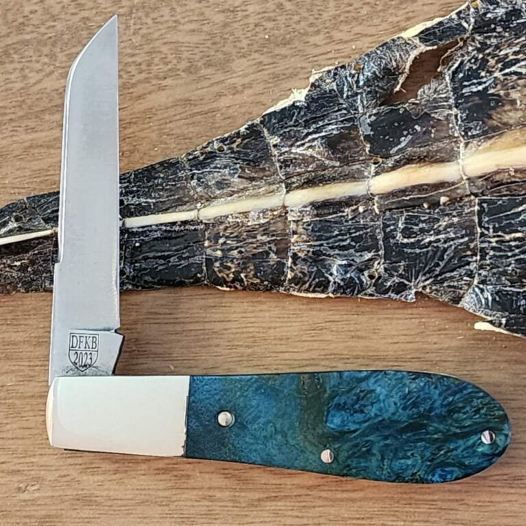 Daniels Family Knife Brands TSAK Exclusive Old Man Norman in Blue Box Elder knives for sale