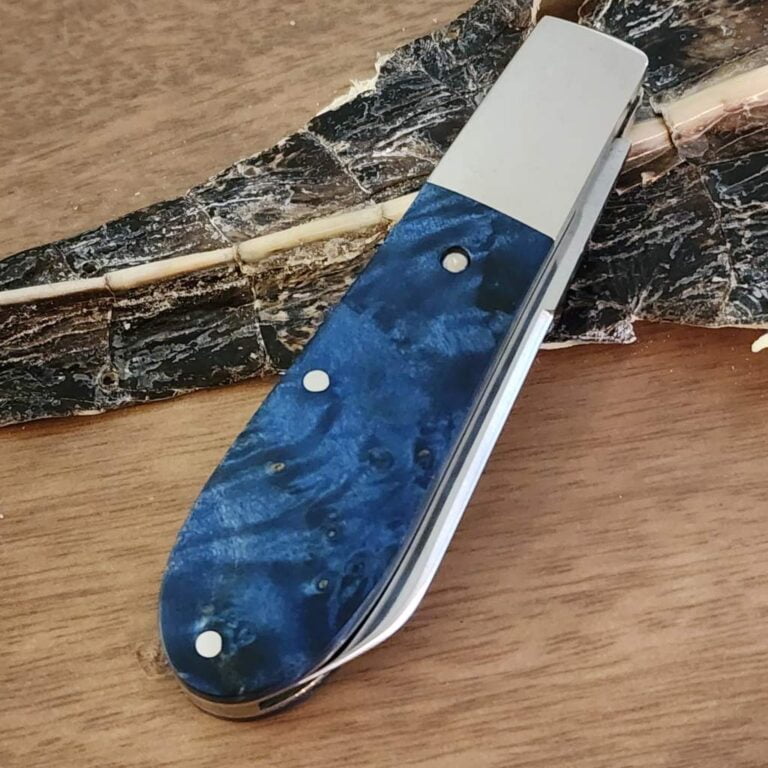 Daniels Family Knife Brands TSAK Exclusive Old Man Norman in Blue Box Elder knives for sale