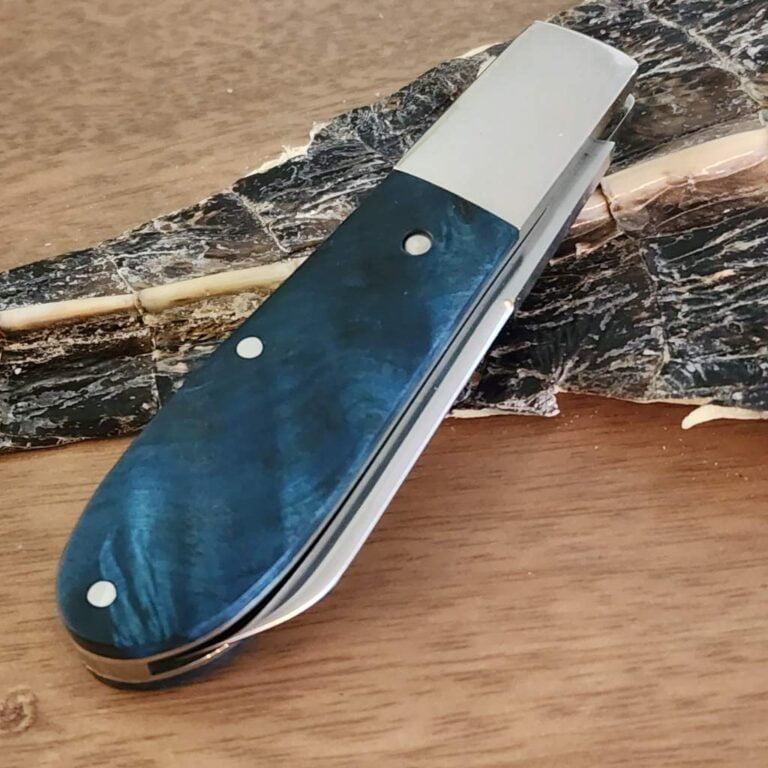 Daniels Family Knife Brands TSAK Exclusive Old Man Norman in Blue Box Elder knives for sale