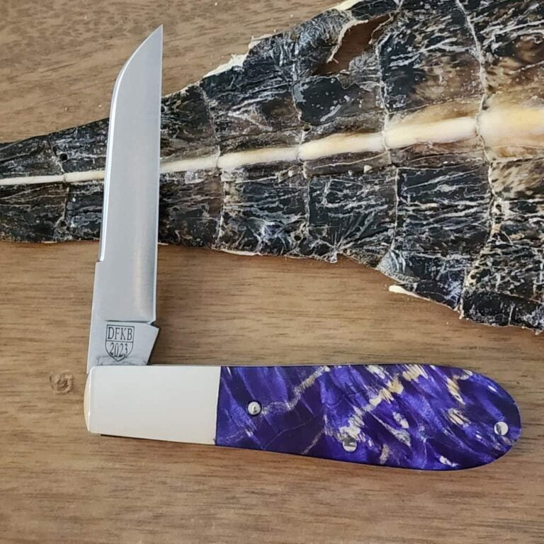 Daniels Family Knife Brands TSAK Exclusive Old Man Norman in Purple Box Elder knives for sale