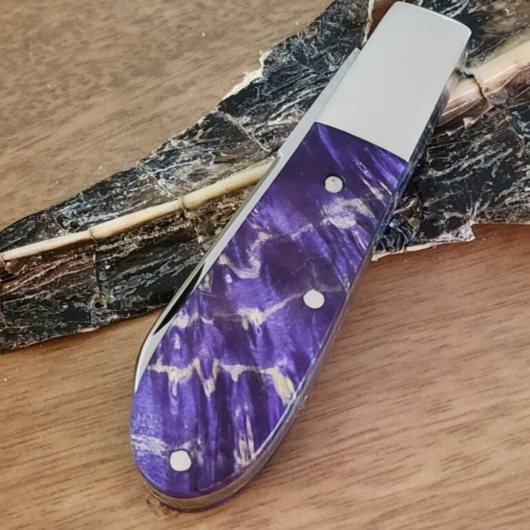 Daniels Family Knife Brands TSAK Exclusive Old Man Norman in Purple Box Elder knives for sale