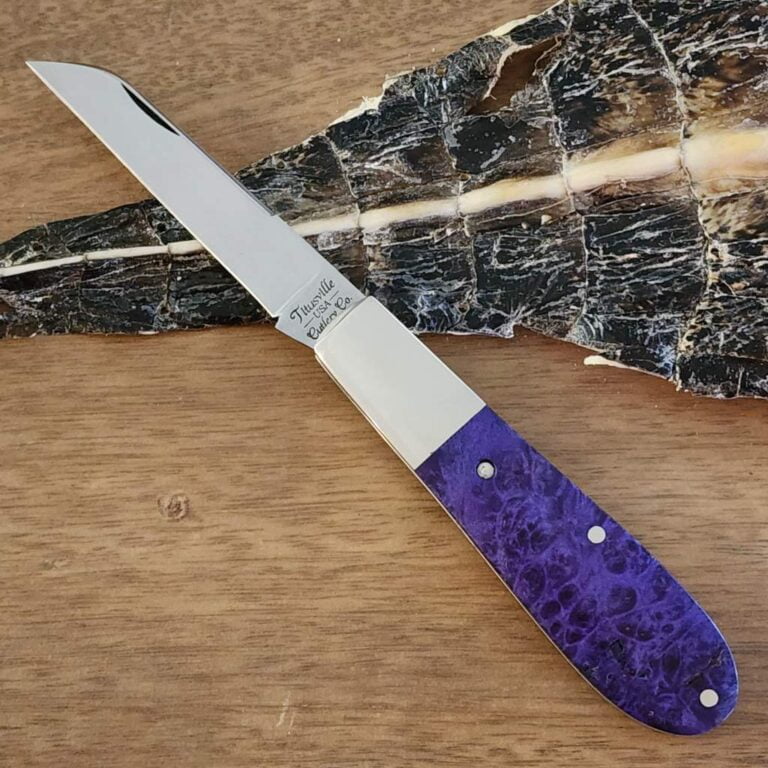 Daniels Family Knife Brands TSAK Exclusive Old Man Norman in Purple Box Elder knives for sale