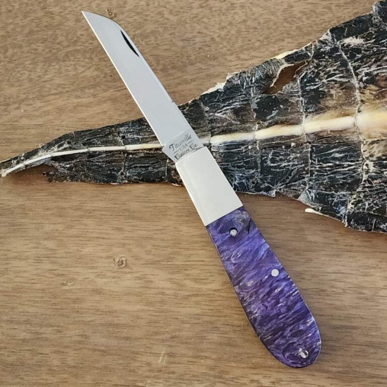 Daniels Family Knife Brands TSAK Exclusive Old Man Norman in Purple Box Elder knives for sale