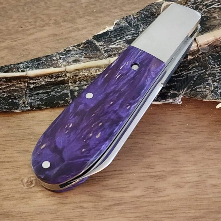 Daniels Family Knife Brands TSAK Exclusive Old Man Norman in Purple Box Elder knives for sale