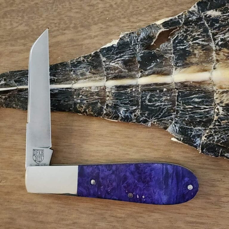 Daniels Family Knife Brands TSAK Exclusive Old Man Norman in Purple Box Elder knives for sale