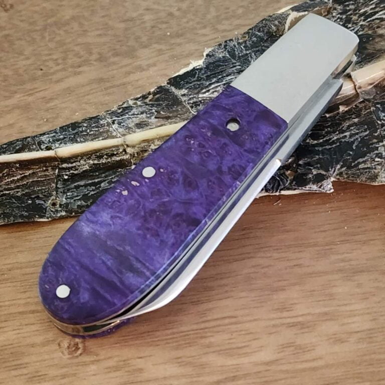 Daniels Family Knife Brands TSAK Exclusive Old Man Norman in Purple Box Elder knives for sale