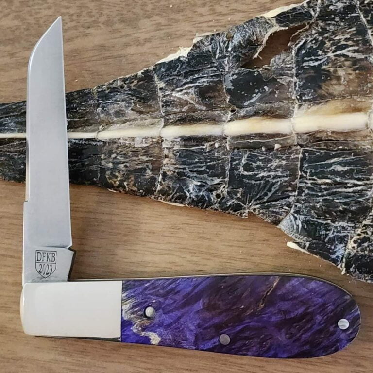 Daniels Family Knife Brands TSAK Exclusive Old Man Norman in Purple Box Elder knives for sale