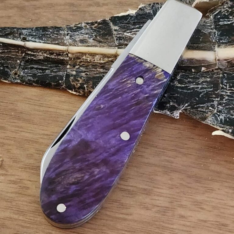 Daniels Family Knife Brands TSAK Exclusive Old Man Norman in Purple Box Elder knives for sale