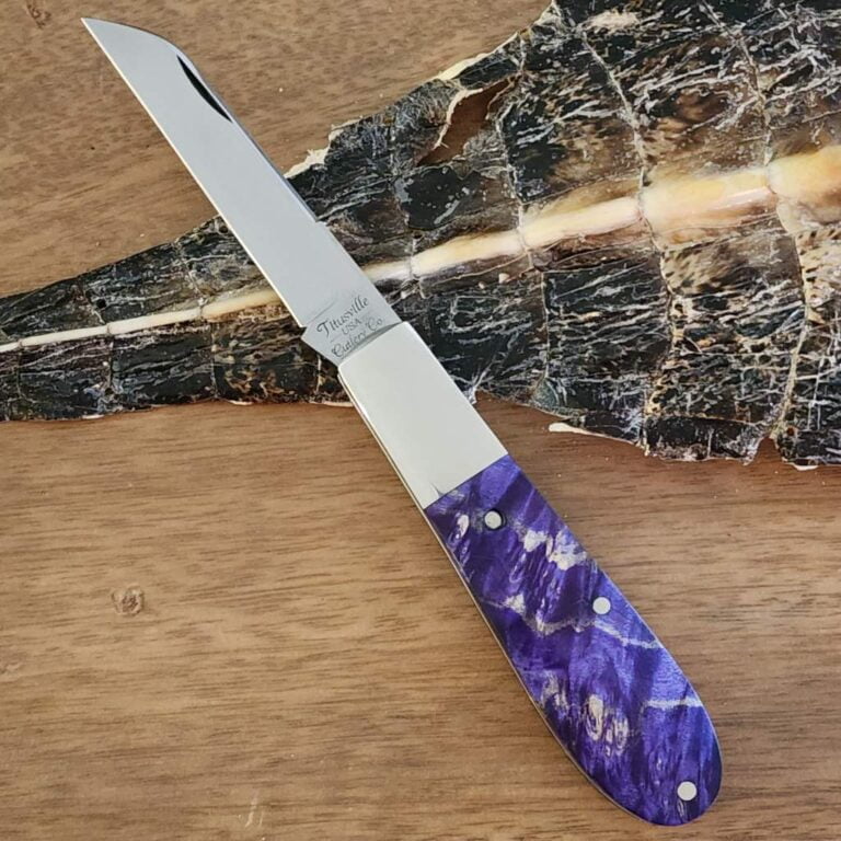 Daniels Family Knife Brands TSAK Exclusive Old Man Norman in Purple Box Elder knives for sale