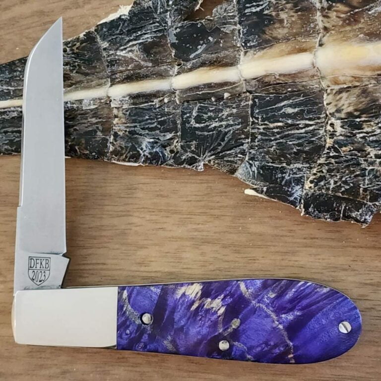 Daniels Family Knife Brands TSAK Exclusive Old Man Norman in Purple Box Elder knives for sale