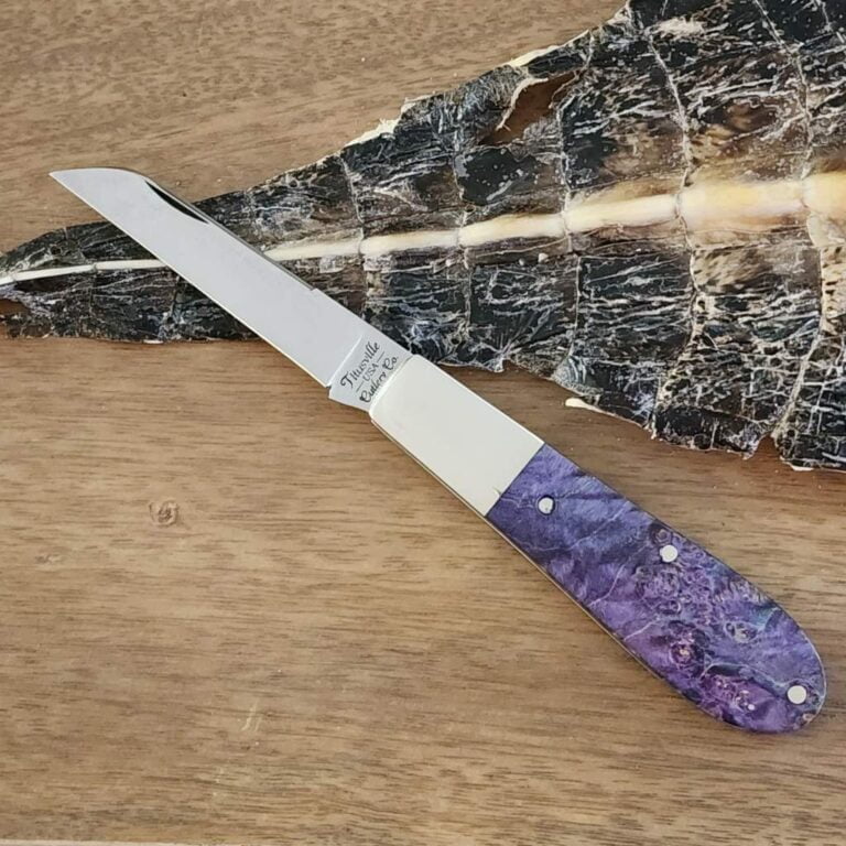 Daniels Family Knife Brands TSAK Exclusive Old Man Norman in Purple Box Elder knives for sale