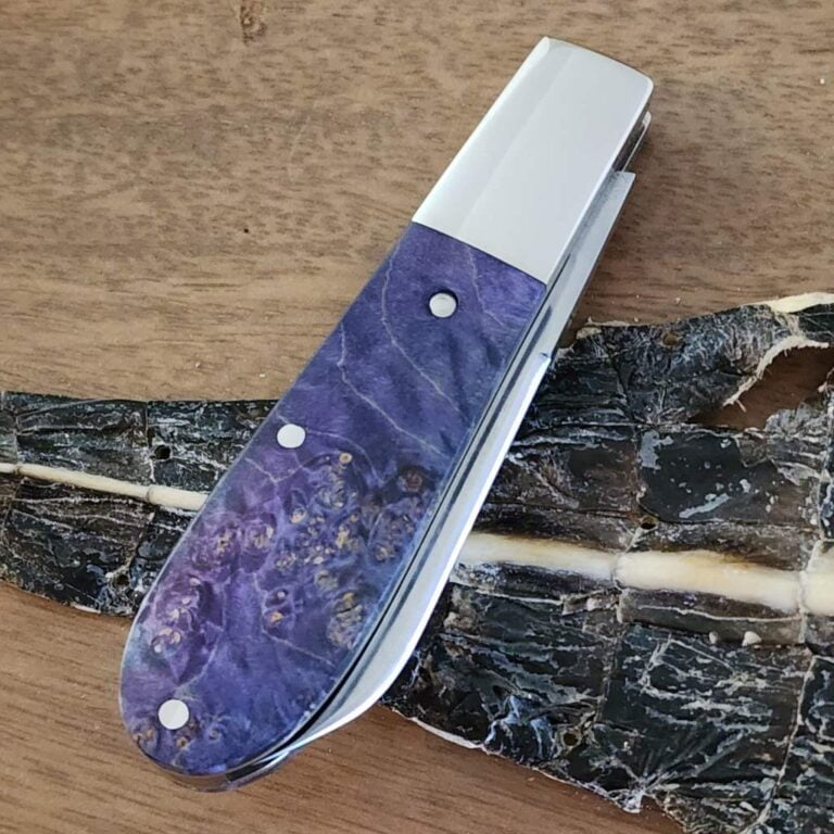 Daniels Family Knife Brands TSAK Exclusive Old Man Norman in Purple Box Elder knives for sale