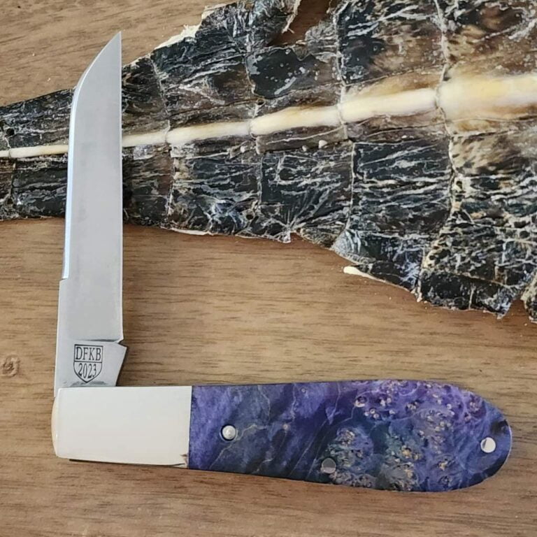 Daniels Family Knife Brands TSAK Exclusive Old Man Norman in Purple Box Elder knives for sale