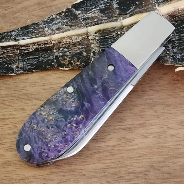 Daniels Family Knife Brands TSAK Exclusive Old Man Norman in Purple Box Elder knives for sale