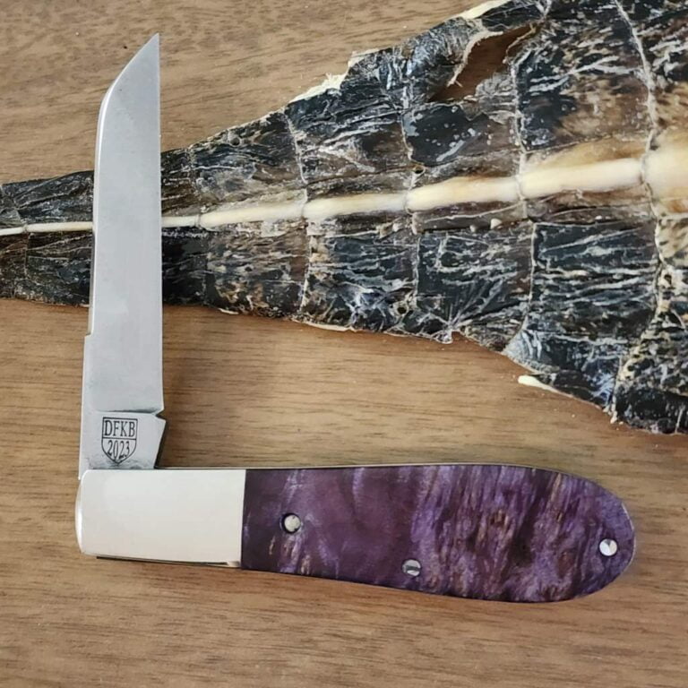 Daniels Family Knife Brands TSAK Exclusive Old Man Norman in Purple Maple Burl knives for sale