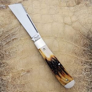 Titusville Big Easy Cotton Sampler Genuine India Amber Stag w/Long Pull 1095 High Carbon 1 of 60 knives for sale