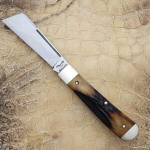 Titusville Big Easy Cotton Sampler Genuine India Amber Stag w/Long Pull 1095 High Carbon 1 of 60 knives for sale