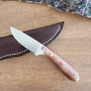 LT Wright 5.5 " OAL Fixed Blade Knife in Brown Micarta w/ Leather Sheath knives for sale