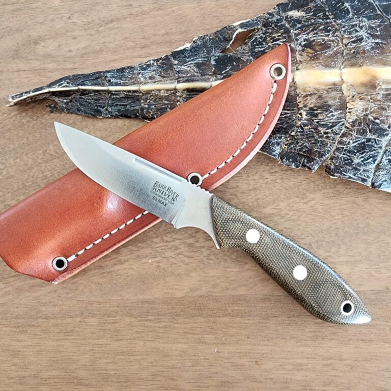 Bark River Green Canvas Micarta Adventurer in Elmax knives for sale