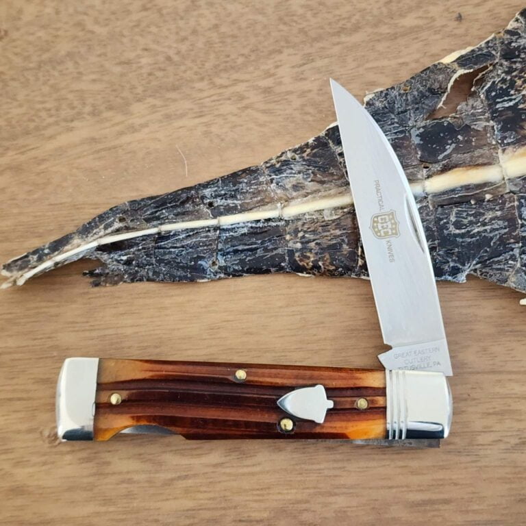 Great Eastern Cutlery #990118 Burnt Orange Springfield Bone knives for sale