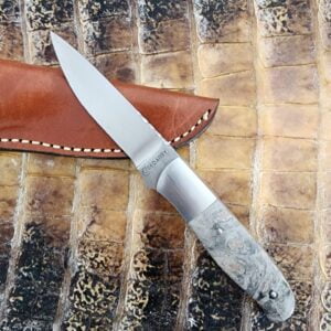 Custom Made Jed Darby Sheath Knife in California Buckeye Burl knives for sale