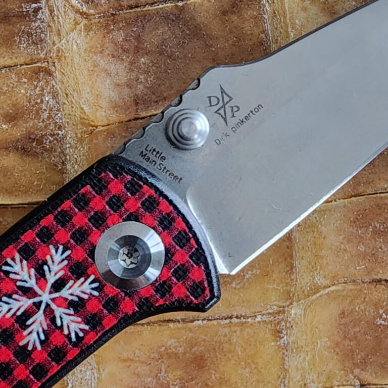 Kansept Little MainStreet T2015AC 154 CPM Plaid Red add Black G10 w/ Snowflake Print. knives for sale