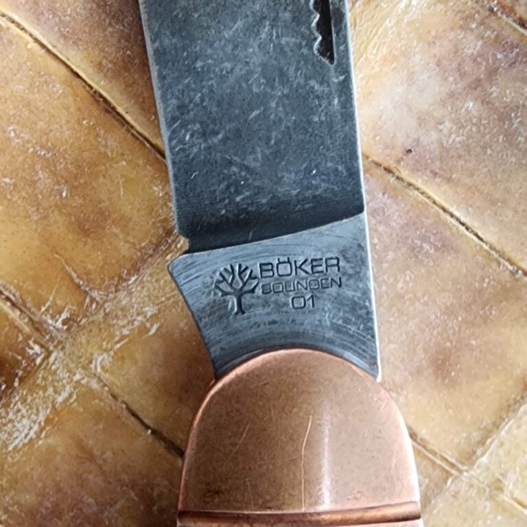 Boker Solingen 01Tool Steel Coper Series in Brown Burlap Micarta knives for sale