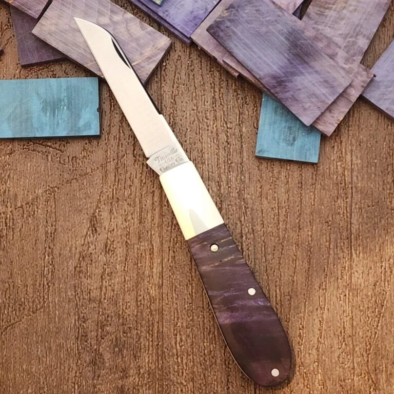 Daniels Family Knife Brands TSAK Exclusive Old Man Norman in Purple Maple Burl knives for sale