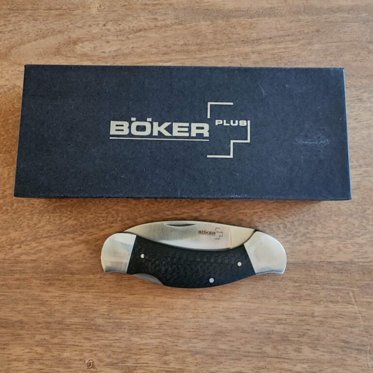 Boker Plus China 0809 440-C Carbon Fiber Locking Sowbelly knives for sale