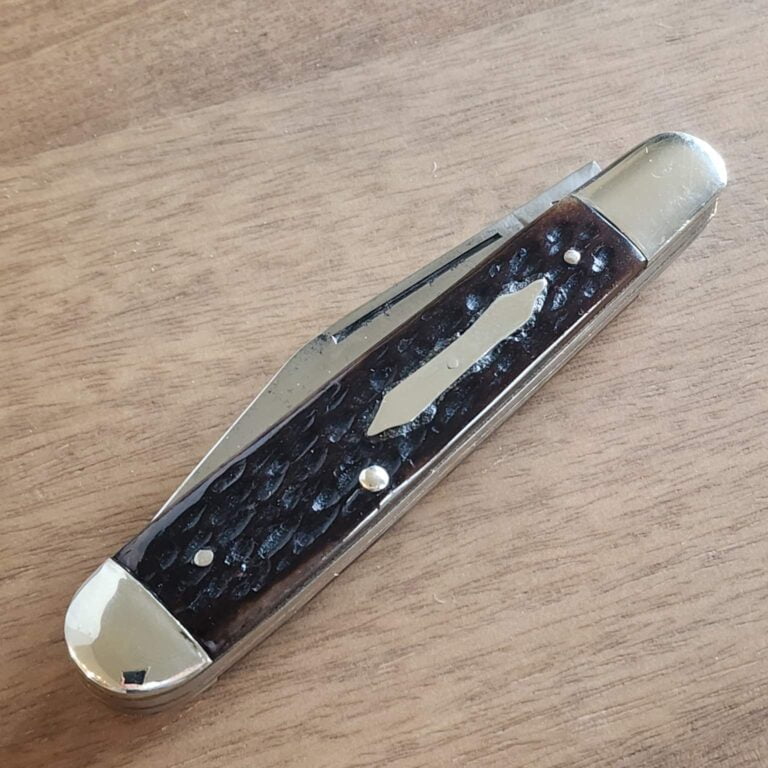Shapleigh Hardware Diamond Edge Long Pull Jack in Brown Jigged Bone Vintage, USED knives for sale