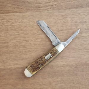 Shapleigh Hardware Diamond Edge Long Pull Jack in Brown Jigged Bone Vintage 1920-1940, USED knives for sale