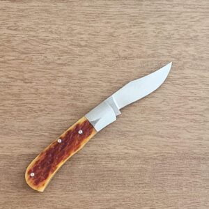 J.W. Poythress Custom made Brown Jigged Bone "Trapper" knives for sale