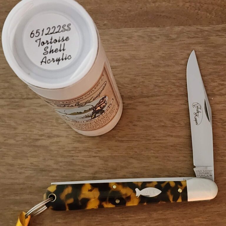 Great Eastern Cutlery #651222 GEC Tortoise Shell Acrylic (1 of 492) SS with whistle knives for sale