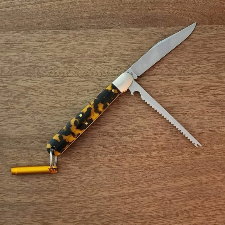 Great Eastern Cutlery #651222 GEC Tortoise Shell Acrylic (1 of 492) SS with whistle knives for sale