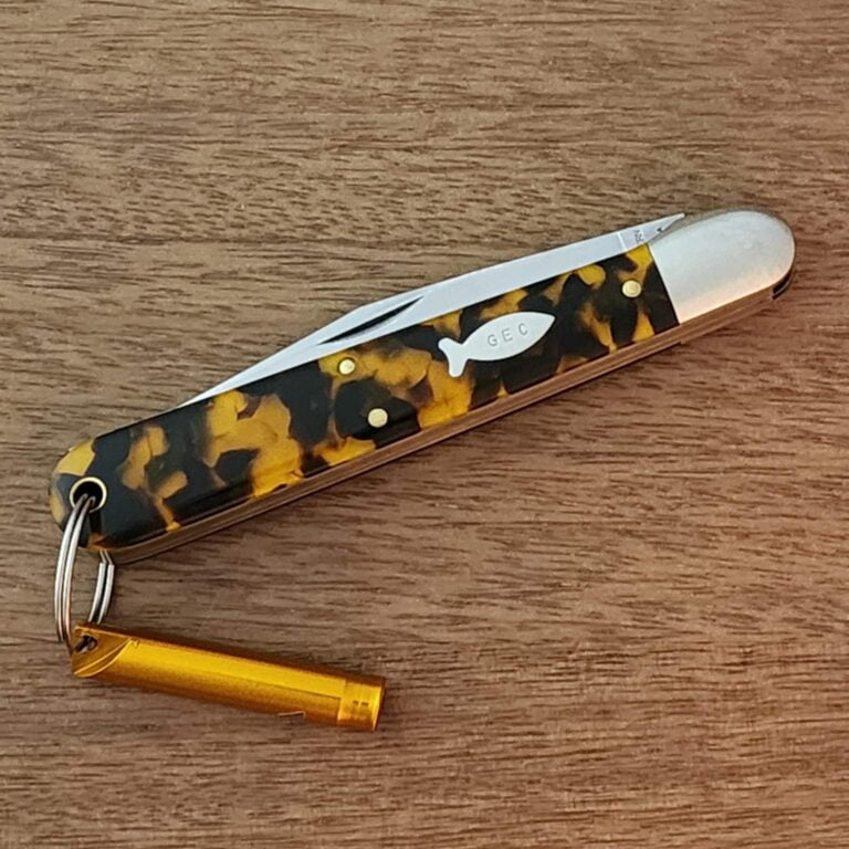 Great Eastern Cutlery #651222 GEC Tortoise Shell Acrylic (1 of 492) SS with whistle knives for sale