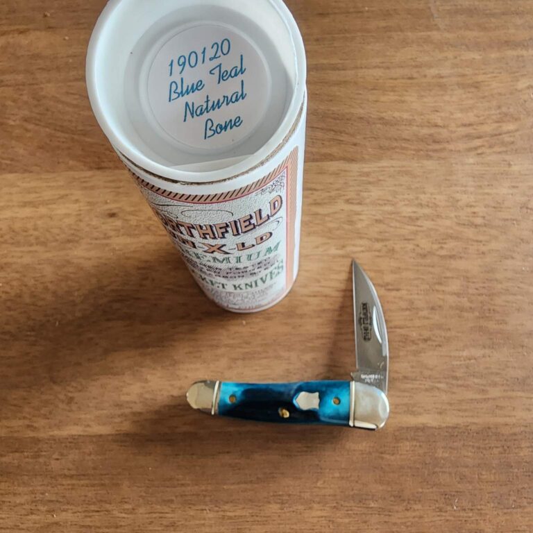 Great Eastern Cutlery #190120 Blue Teal Natural Bone knives for sale